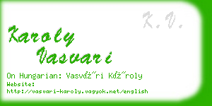 karoly vasvari business card